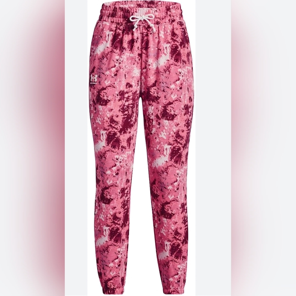 Unser Armour Terry Print Pink Pants Medium